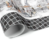 Glossy Wrapping Paper Paris Frankreich Geschenkpapier (Rolleneckpunkt)