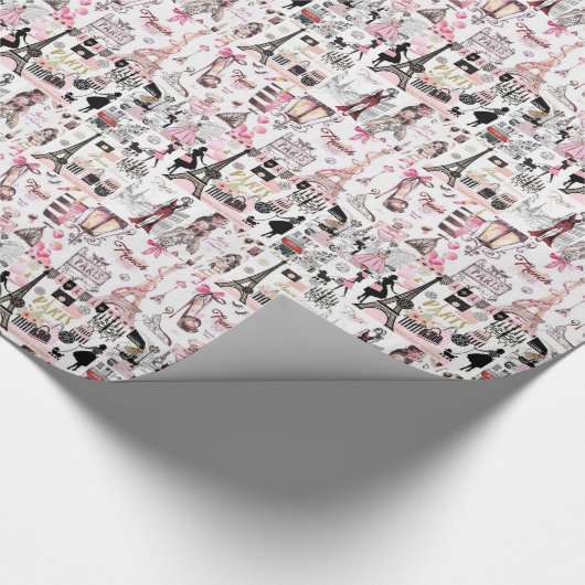 Glossy Wrapping Paper Paris Frankreich Geschenkpapier (Ecke)