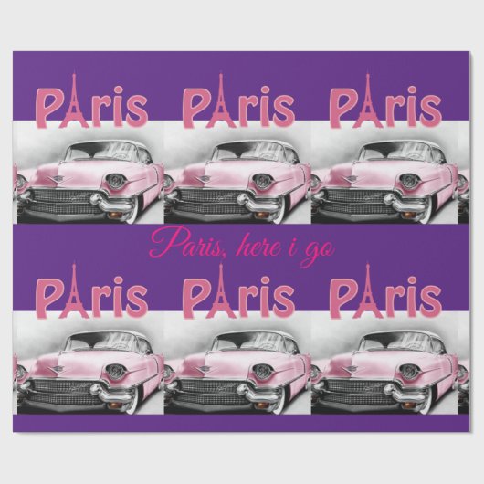 Glossy Wrapping Paper Paris Frankreich Geschenkpapier (Flach)