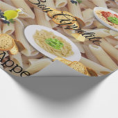 Glossy Wrapping Paper, Pasta Red Wine Brot Oliven Geschenkpapier (Ecke)