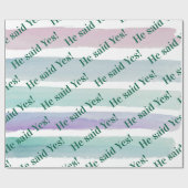 Glossy Wrapping Paper Pastel Colors He said Yes! Geschenkpapier (Flach)