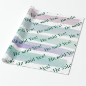 Glossy Wrapping Paper Pastel Colors He said Yes! Geschenkpapier (Ungerollt)