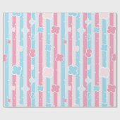 Glossy Wrapping Paper Pastel Colors Stripe Geschenkpapier (Flach)