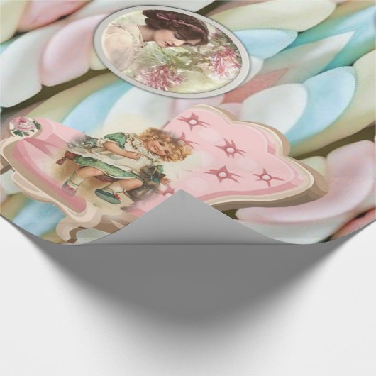Glossy Wrapping Paper Pastell Viktorianisch Geschenkpapier (Ecke)