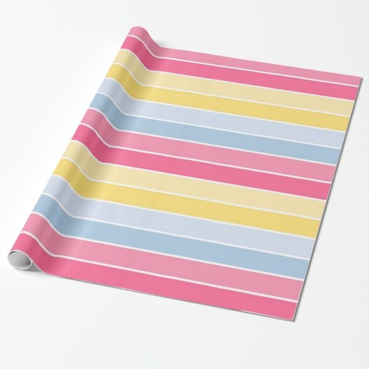 Glossy Wrapping Paper Pastellstreifen Geschenkpapier (Ungerollt)