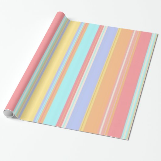 Glossy Wrapping Paper Pastellstreifen Geschenkpapier (Ungerollt)