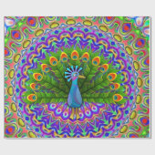 Glossy Wrapping Paper, Peacock Geschenkpapier (Flach)