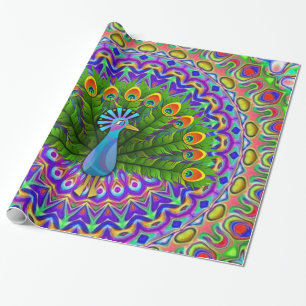 Glossy Wrapping Paper, Peacock Geschenkpapier