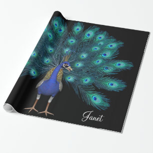 Glossy Wrapping Paper, Peacock Geschenkpapier