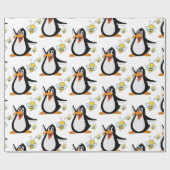 Glossy Wrapping Paper Pinguin Bumblebee Geschenkpapier (Flach)
