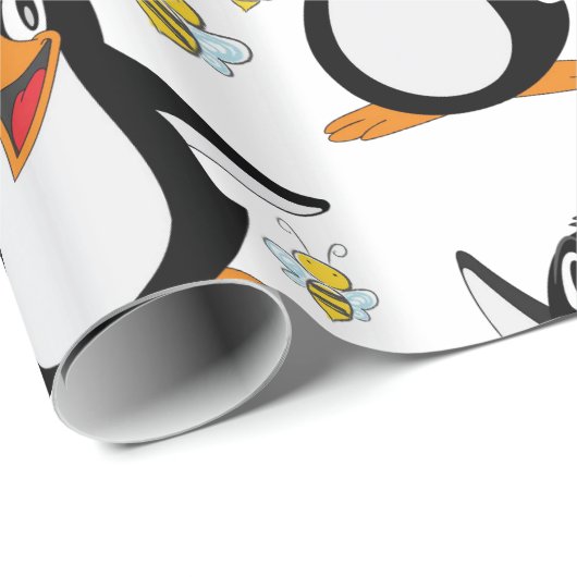 Glossy Wrapping Paper Pinguin Bumblebee Geschenkpapier (Rolleneckpunkt)