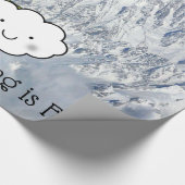 Glossy Wrapping Paper, Pinguin Skiing ist Spaß Geschenkpapier (Ecke)