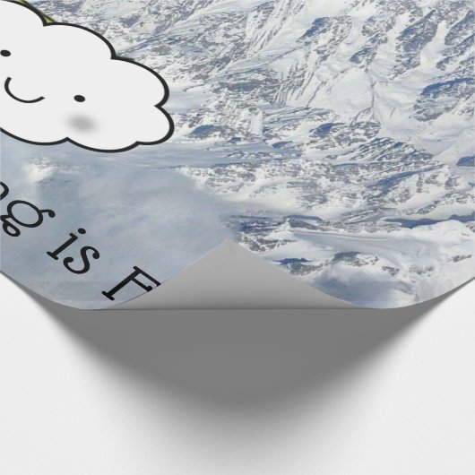 Glossy Wrapping Paper, Pinguin Skiing ist Spaß Geschenkpapier (Ecke)