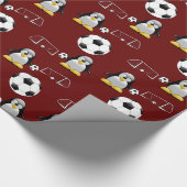 Glossy Wrapping Paper, Pinguin Soccer Goal Geschenkpapier (Ecke)