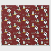Glossy Wrapping Paper, Pinguin Soccer Goal Geschenkpapier (Flach)