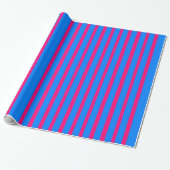 Glossy Wrapping Paper Pink & Blue Strip Geschenkpapier (Ungerollt)