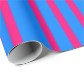 Glossy Wrapping Paper Pink & Blue Strip Geschenkpapier (Rolleneckpunkt)