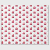 Glossy Wrapping Paper Pink Cupcake Geschenkpapier (Flach)