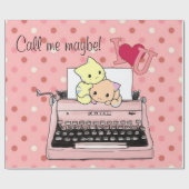 Glossy Wrapping Paper, Pink Schreibmaschine Rufen  Geschenkpapier (Flach)