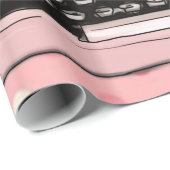 Glossy Wrapping Paper, Pink Schreibmaschine Rufen  Geschenkpapier (Rolleneckpunkt)