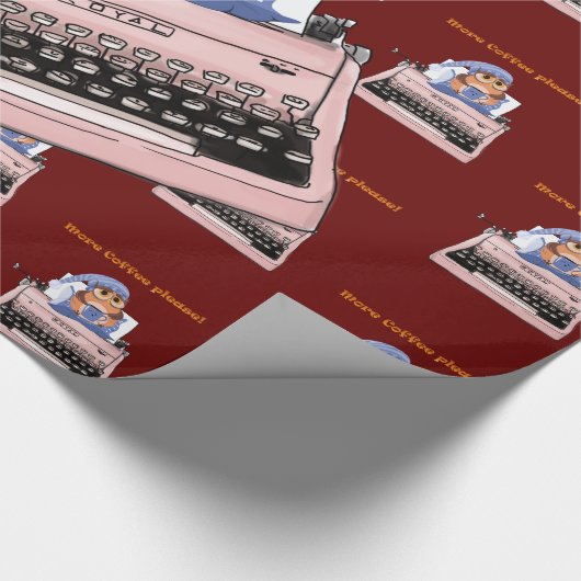 Glossy Wrapping Paper, Pink-Schreibtischkaffee Geschenkpapier (Ecke)
