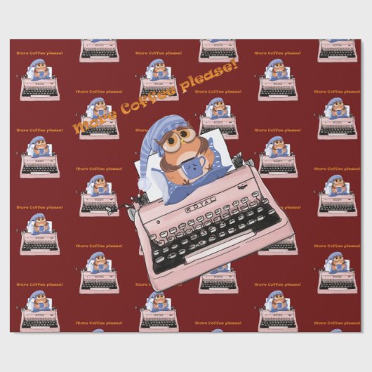 Glossy Wrapping Paper, Pink-Schreibtischkaffee Geschenkpapier (Flach)