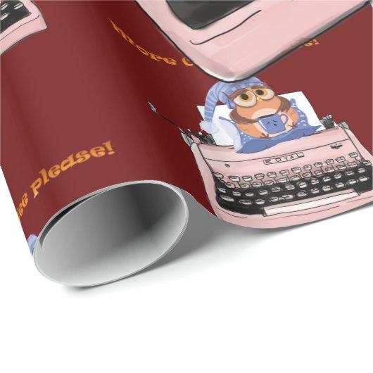 Glossy Wrapping Paper, Pink-Schreibtischkaffee Geschenkpapier (Rolleneckpunkt)