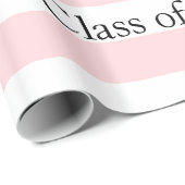 Glossy Wrapping Paper Pink Stripe Graduate 2026 Geschenkpapier (Rolleneckpunkt)