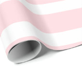 Glossy Wrapping Paper Pink & White Stripe  Geschenkpapier (Rolleneckpunkt)