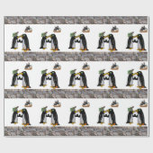 Glossy Wrapping Paper, Pirate Pinguin Ship Boat Geschenkpapier (Flach)