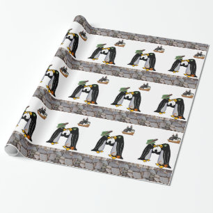 Glossy Wrapping Paper, Pirate Pinguin Ship Boat Geschenkpapier