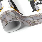 Glossy Wrapping Paper, Pirate Pinguin Ship Boat Geschenkpapier (Rolleneckpunkt)