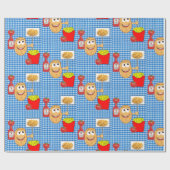Glossy Wrapping Paper, Potato French Fries Kariert Geschenkpapier (Flach)