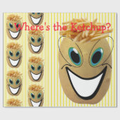 Glossy Wrapping Paper, Potato French Fries Strip Geschenkpapier (Flach)