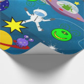 Glossy Wrapping Paper, Raumschiffen-Außerirdischen Geschenkpapier (Ecke)
