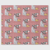 Glossy Wrapping Paper, Red Kariert Cow Milk Brot Geschenkpapier (Flach)
