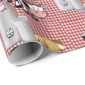 Glossy Wrapping Paper, Red Kariert Cow Milk Brot Geschenkpapier (Rolleneckpunkt)