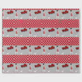 Glossy Wrapping Paper Red Punkt Dog Geschenkpapier (Flach)