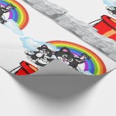 Glossy Wrapping Paper, Regenbogenwolken Katzen Geschenkpapier (Ecke)
