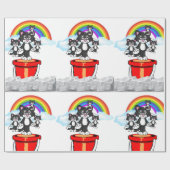 Glossy Wrapping Paper, Regenbogenwolken Katzen Geschenkpapier (Flach)