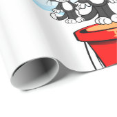 Glossy Wrapping Paper, Regenbogenwolken Katzen Geschenkpapier (Rolleneckpunkt)