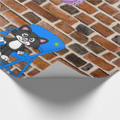 Glossy Wrapping Paper, Retro Woman Black Cat Geschenkpapier (Ecke)