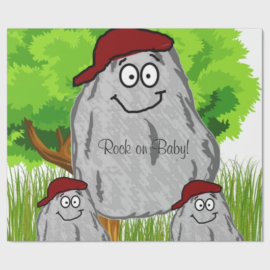 Glossy Wrapping Paper, Rocks Rock on Baby! Geschenkpapier (Flach)