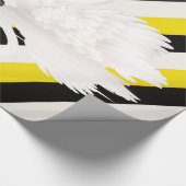 Glossy Wrapping Paper, Schwarz-weiß Strip Swans Geschenkpapier (Ecke)