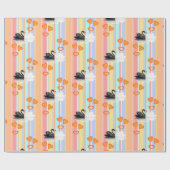 Glossy Wrapping Paper, Schwarz-weißer Swan Strip Geschenkpapier (Flach)