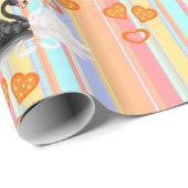 Glossy Wrapping Paper, Schwarz-weißer Swan Strip Geschenkpapier (Rolleneckpunkt)