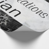 Glossy Wrapping Paper, Schwarzweiß-Marmor Geschenkpapier (Ecke)