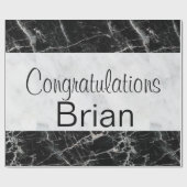 Glossy Wrapping Paper, Schwarzweiß-Marmor Geschenkpapier (Flach)