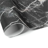 Glossy Wrapping Paper, Schwarzweiß-Marmor Geschenkpapier (Rolleneckpunkt)