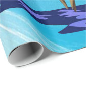 Glossy Wrapping Paper, Seagull Birds Fish Wave Geschenkpapier (Rolleneckpunkt)
